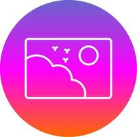 Picture Line Gradient Circle Icon vector