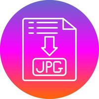 Jpg Line Gradient Circle Icon vector