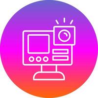 Gopro Line Gradient Circle Icon vector