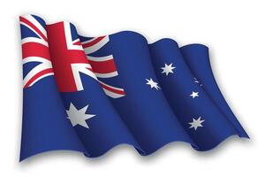 Realistic waving flag of Australia vector