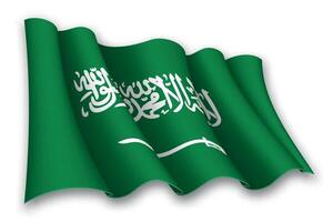 realista ondulación bandera de saudi arabia vector