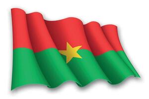 Realistic waving flag of Burkina Faso vector
