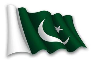 Realistic waving flag of Pakistan vector