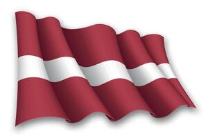 Realistic waving flag of Latvia vector