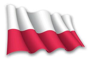 realista ondulación bandera de Polonia vector