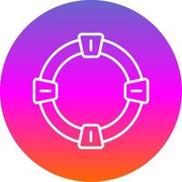 Life Saver Line Gradient Circle Icon vector