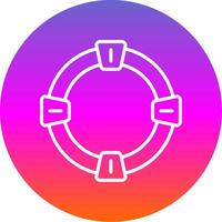 Life Saver Line Gradient Circle Icon vector