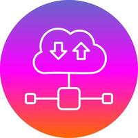 Cloud Line Gradient Circle Icon vector