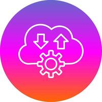 Cloud Line Gradient Circle Icon vector