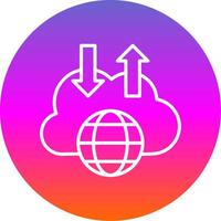 Cloud Line Gradient Circle Icon vector