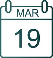 March Line Gradient Icon vector