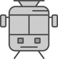 Old Tram Line Filled Greyscale Icon Design vector