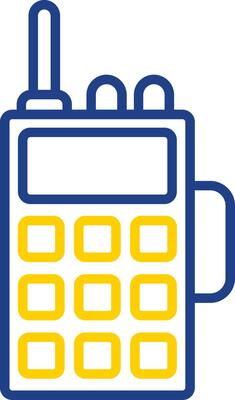 Walkie Talkie Line Two Colour Icon Design