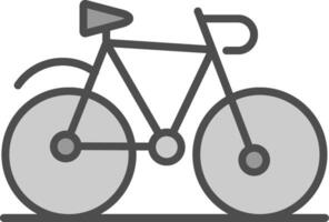 bicicleta línea lleno escala de grises icono diseño vector