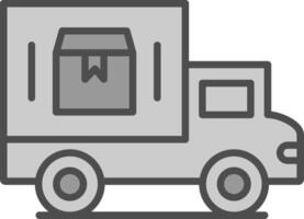 Delivery Van Line Filled Greyscale Icon Design vector