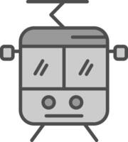 Tram Line Filled Greyscale Icon Design vector