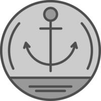 Anchor Line Filled Greyscale Icon Design vector