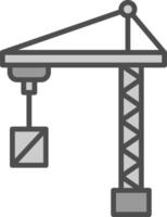 Port Crane Line Filled Greyscale Icon Design vector