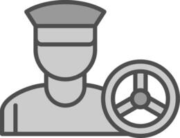 Driver Line Filled Greyscale Icon Design vector