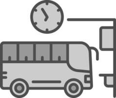 autobús estación línea lleno escala de grises icono diseño vector