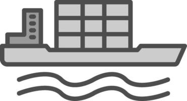 Bulk Carrier Line Filled Greyscale Icon Design vector