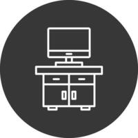 Tv Table Line Inverted Icon Design vector