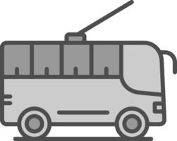 Trolleybus Line Filled Greyscale Icon Design vector