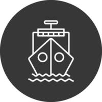 Ship Line Inverted Icon Design vector