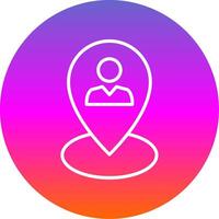 Location Line Gradient Circle Icon vector