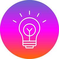 Bulb Line Gradient Circle Icon vector