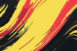 Abstract Art in Belgium Flag Colors Red, Yellow, Black Brush Strokes vector