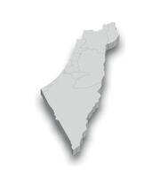 3d Israel blanco mapa con regiones aislado vector