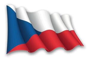 Realistic waving flag of Czech Republic vector