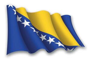 realista ondulación bandera de bosnia vector