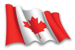 Realistic waving flag of Canada vector