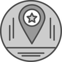Map Marker Line Filled Greyscale Icon Design vector