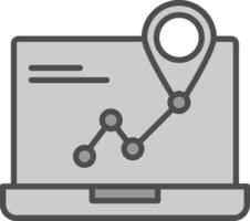 GPS Navigation Line Filled Greyscale Icon Design vector