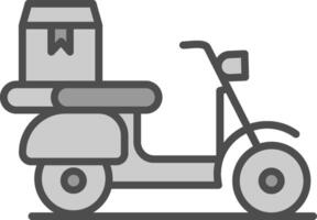 Pizza Delivery Line Filled Greyscale Icon Design vector