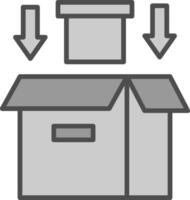 Packing Process Line Filled Greyscale Icon Design vector