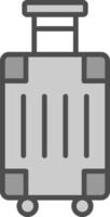 Luggage Line Filled Greyscale Icon Design vector