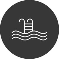 Swimming Pool Line Inverted Icon Design vector