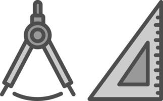 geometría línea lleno escala de grises icono diseño vector