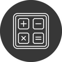 Calculator Line Inverted Icon Design vector