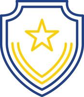 Badge Line Two Colour Icon Design vector