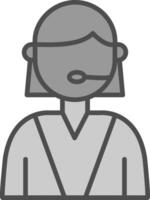 Assistant Line Filled Greyscale Icon Design vector