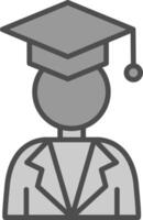 Academician Line Filled Greyscale Icon Design vector