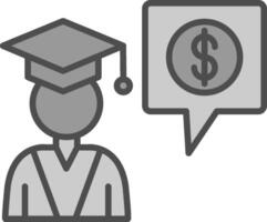 Business Education Line Filled Greyscale Icon Design vector