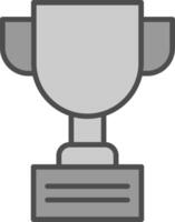 trofeo línea lleno escala de grises icono diseño vector