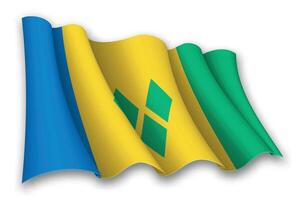 Realistic waving flag of Saint Vincent and the Grenadines vector