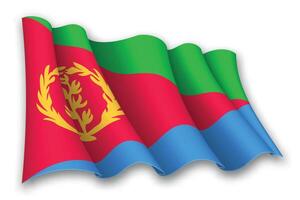 realista ondulación bandera de eritrea vector